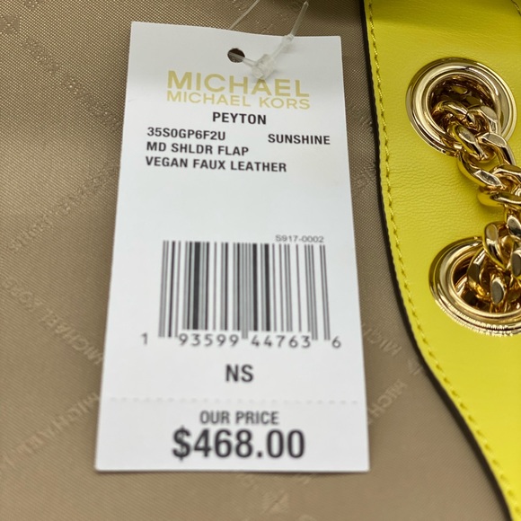 MICHAEL KORS PEYTON MEDIUM SHOULDER FLAP  SUNSHINE - Picture 14 of 14